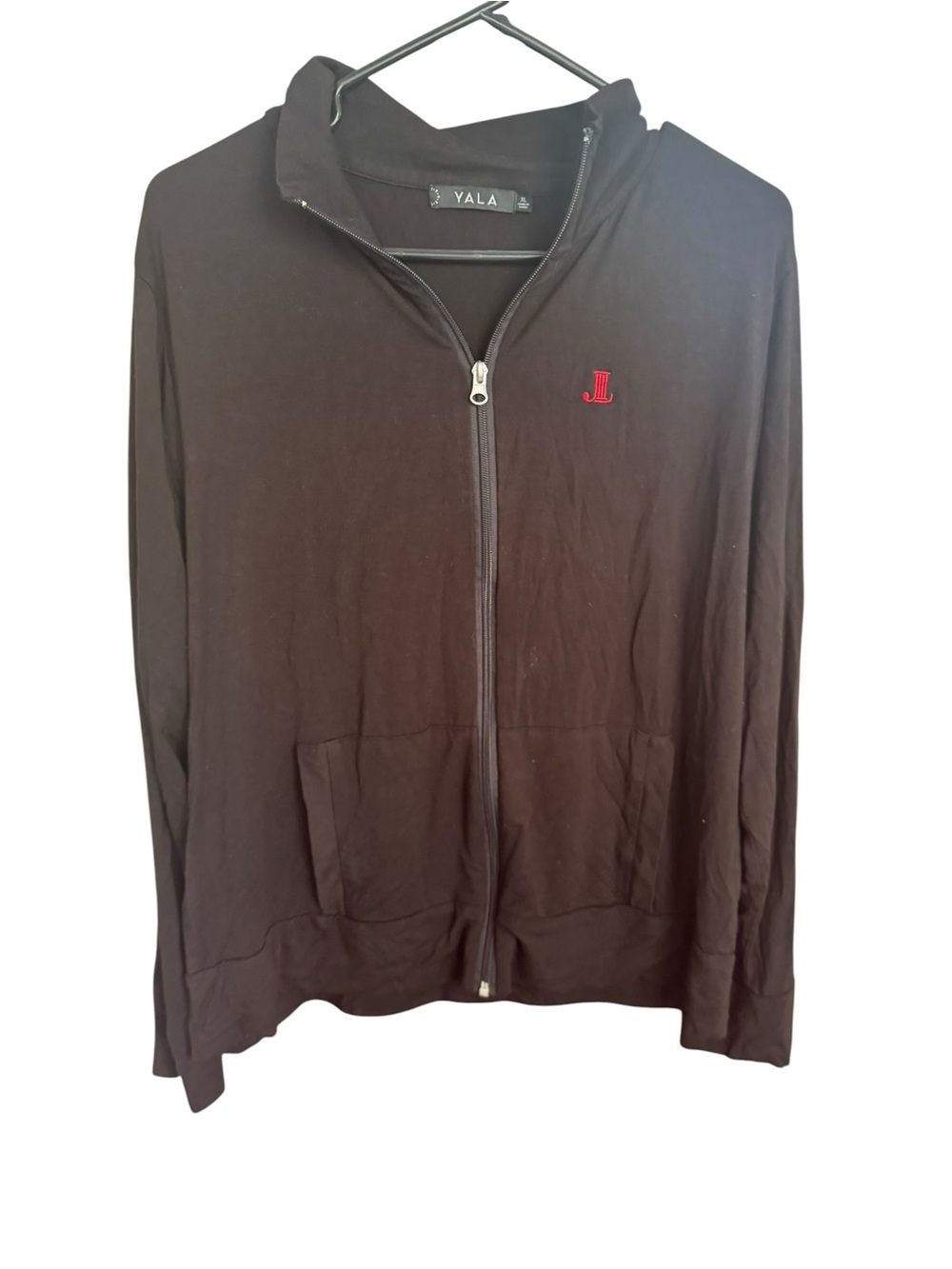 Yala black jersey Zip-Up Long sleeve Bamboo Jacket Size XL